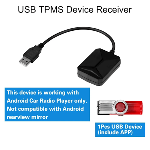 Android Navigation TPMS Med 4 Sensorer Larm System