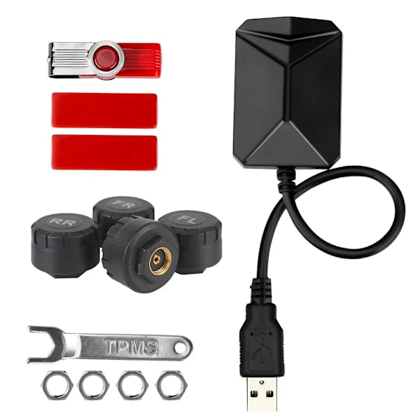 Android Navigation TPMS Med 4 Sensorer Larm System