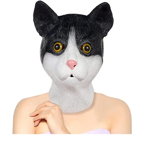 Katt Maske Morsom Hest Hund Esel Dyr Latex Full Face Festival Rekvisitter