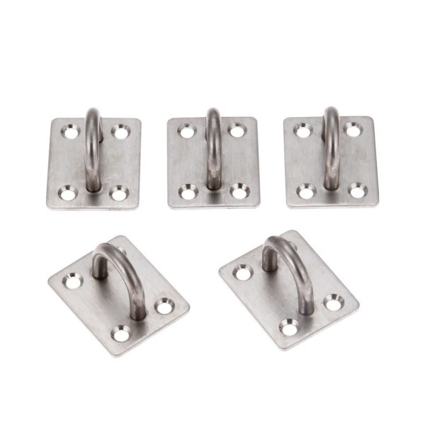 5 st rostfritt stål häftklammer ring vägg krok heavy duty fast pad öga plåt däck dörr spänne u-formad