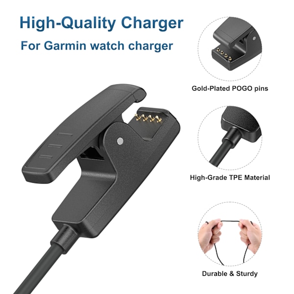 100cm USB Laddare För Approach G10 S20 Laddning Kabel För Garmin Forerunner 35 230 235 630 735xt 645 Musik Laddare Klämma Vagga