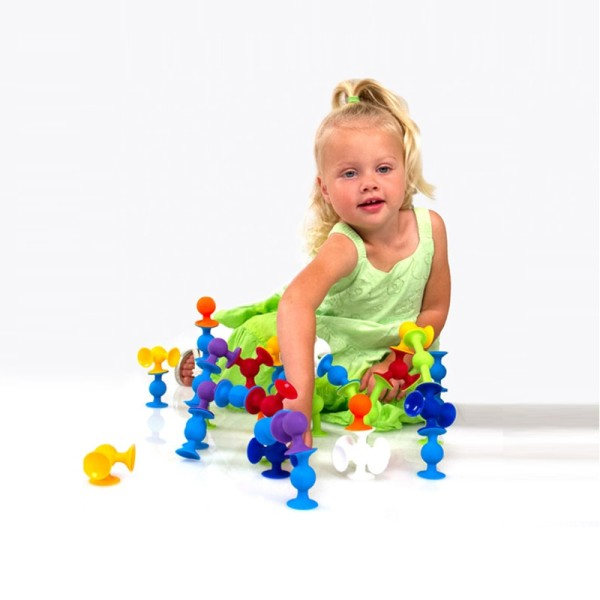 48 kpl pehmeä rakennus palikat lapsille tee-se-itse pop squigz sucker hauska silikoni pala malli rakennus lelut