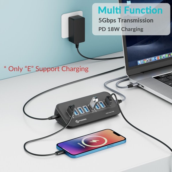 USB 3.2 Docking Station Hub Typ C Splitter Adapter Multi Portar Flera Socket OTG 3.0 med SD kort läsare