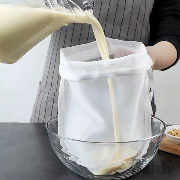 Mjölk vin filter påse nöt mjölk påse te kaffe olja yoghurt filter nät nät kök mat återanvändbar nylon filter
