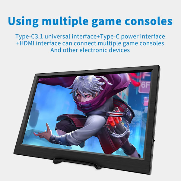 11,6 tum Bärbar Monitor HDMI-kompatibel Laptop andra skärm Gaming Utökad Display