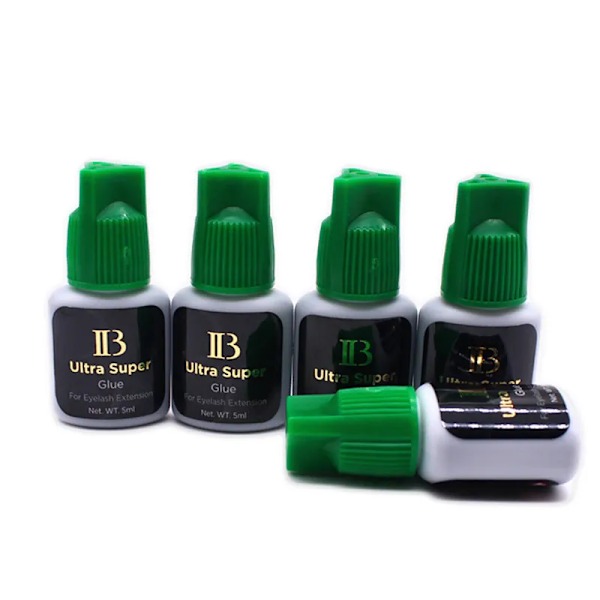 2 flasker IB Ultra Super Lim Individuelt Raskt Tørkende Vippe Extensions Lim Grønn Cap 5ml Korea Adhesive Svart Skjønnhetsverktøy