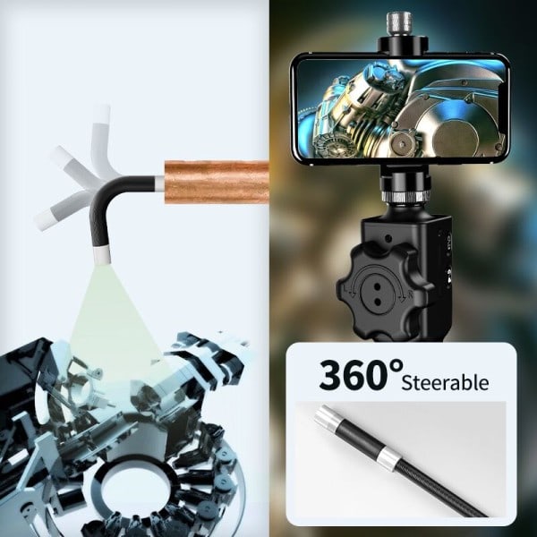 5.5MM/8.5MM 2.0MP 180 aste ohjaus Teollinen Boroskooppi Endoskooppi Autot Tarkastus Kamera 6 LEDillä