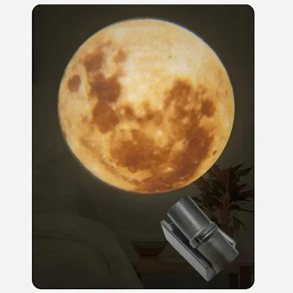 Månen Lampa Projektor Natt Ljus Romantisk Månen Atmosfär Projektor För Månen Fantasi älskare Par Selfie Sovrum Inredning