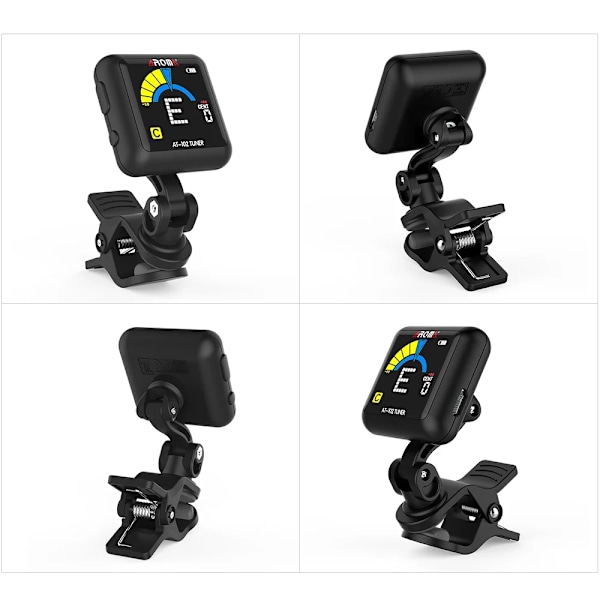 Uppladdningsbar Clip-on gitarr tuner färg skärm med inbyggt batteri USB kabel för kromatisk gitarr bas ukulele