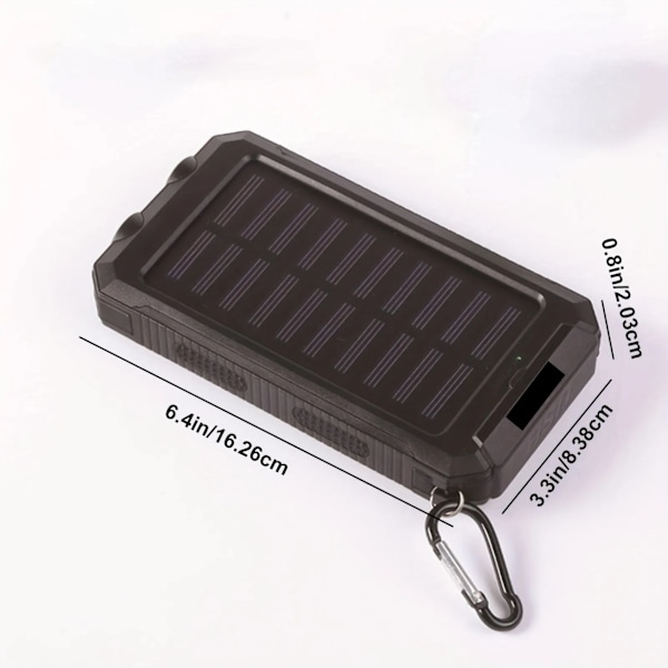 Solar Oplader Power Bank 20000mAh Bærbar Ekstern Batteri Pakke 5V Hurtig Opladning Super Lyst Lommelygte Panel Oplader