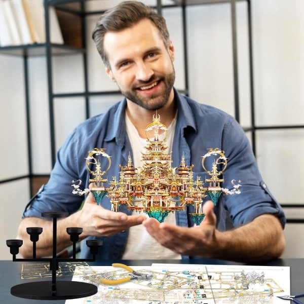 3D Metalli Pulma Lingxiao Palace Assembly Mall  Kits Lapsille Aikuisten Jigsaw DIY Set
