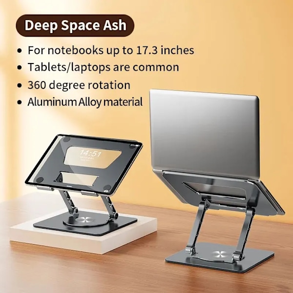 Bärbar dator ställ aluminium legering vikbar surfplatta roterande ställ Macbook bärbar bärbar vikbar hållare