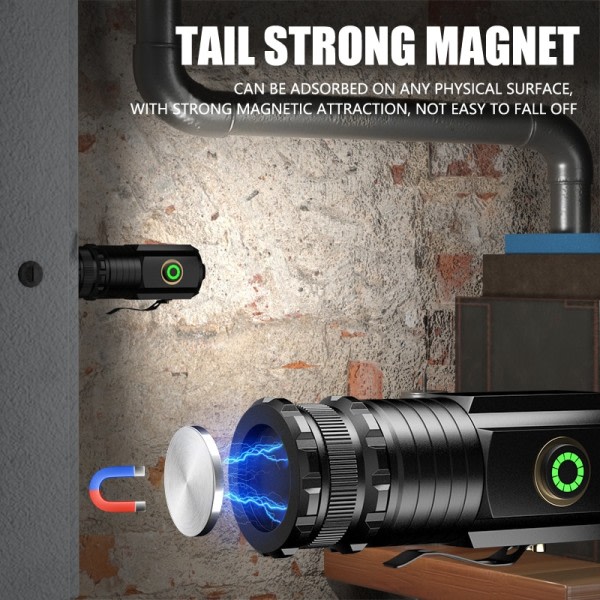 Kraftig Mini EDC LED Lommelygte Super Bright Nøglering Lys USB Genopladelig Lommelygte Camping Lantern