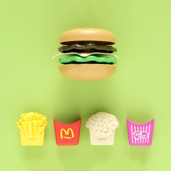 10 bitar Mini Burger Set Låtsas Leka Kök Snabb Fot Simulering Hamburgare Leksaker För Barn