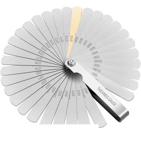 32 blad Metric Feeler Gauge Hög Precision 0,04-0,88 Tjocklek Mätare Gap Filler Feeler Mätare