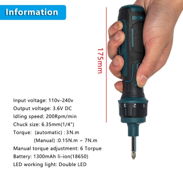 Trådløs Elektrisk Skruetrækker Genopladelig Mini Drill El Værktøj Sæt