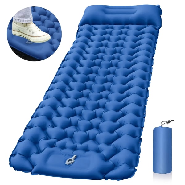 Utendørs Søvn Pad Camping Uppblåsbar madrass med puter reisematte sammenleggbar seng ultralett luftpute vandring vandring