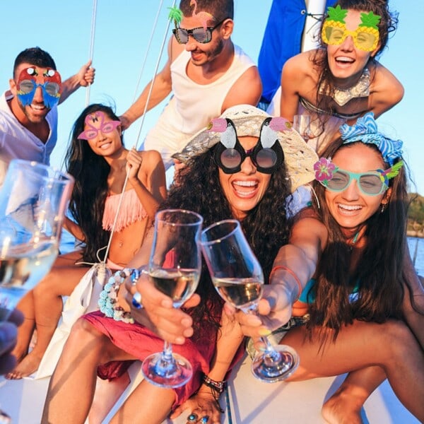 Hawaii Fest Solbriller Flamingo Tropical Luau Pool Beach Fest Dekorasjon Rekvisita Morsomme briller