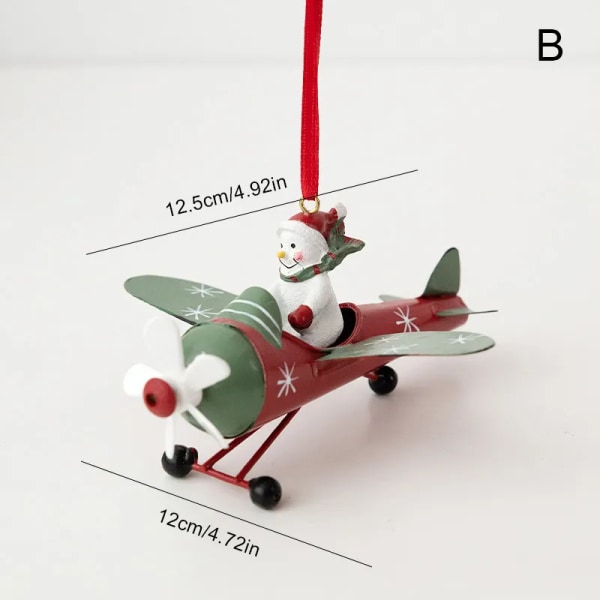 Retro jern jule vedhæng antik stil julemand flyvemaskine jule træ hængende pynt