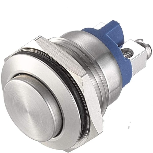 16mm Momentary Push Knapp Switch Hög Rund Kåpa Vattentät Rostfritt Stål