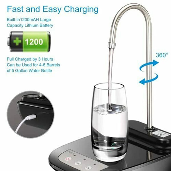 Elektrisk vand gallon pumpe automatisk vand flaske dispenser  genopladelig vand pumpe dispenser med stander vand dispenser