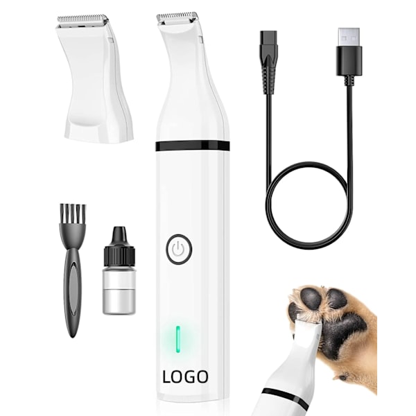2 I 1 Hund klippare trimmer med dubbla blad sladdlös usb uppladdningsbar trimmning verktyg för djur