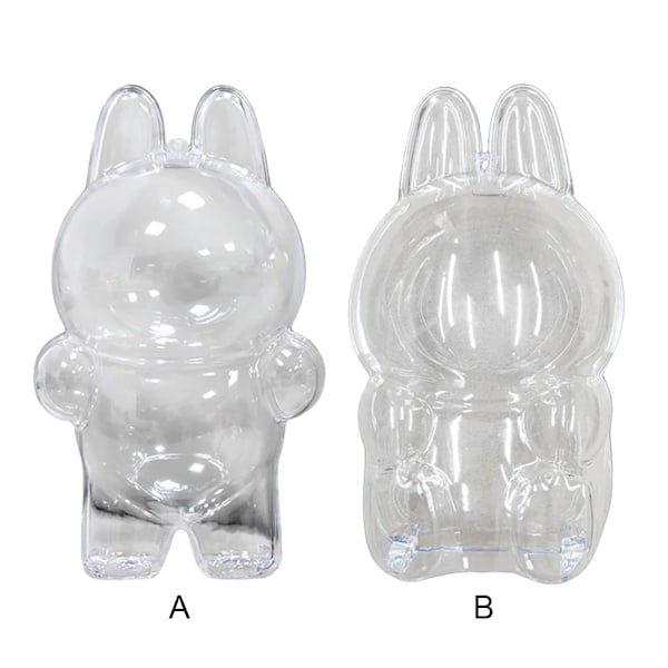 Transparent skyddande skydd monster leksak tomte docka lock förvaring box