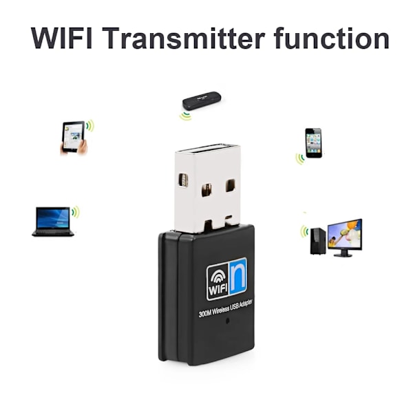 Mini USB Wifi Adapter 300Mbps Nätverk Kort USB2.0 Wi-fi Ethernet Wifi Dongle