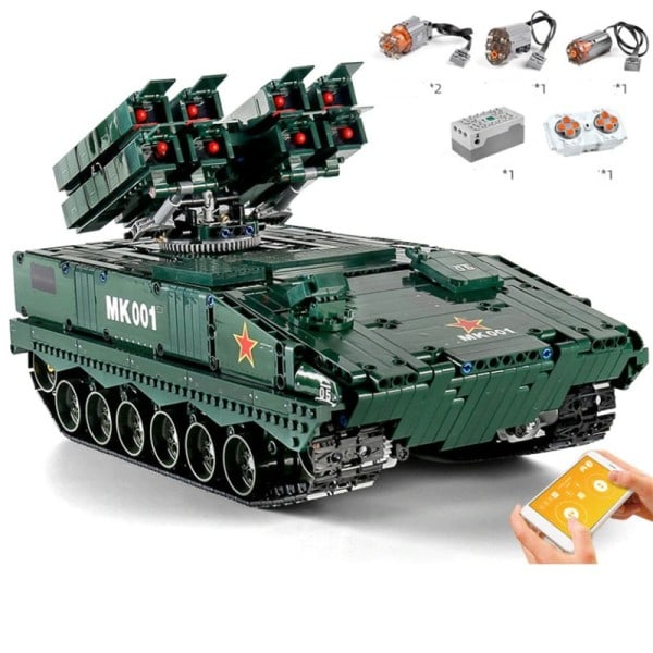 RC missil tank modell byggnad block teknisk fjärrkontroll fordon tegelstenar leksaker