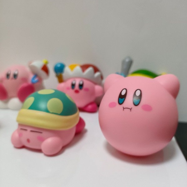 1 bilder Anime Spel Kirby Figur Rosa Kirby Waddle Dee Doo Söt Tecknad Samla Mini Leksaker Dockor Action Leksak