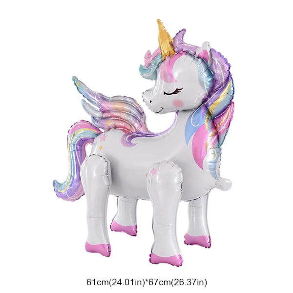 4D Rainbow Unicorn Folie balloner