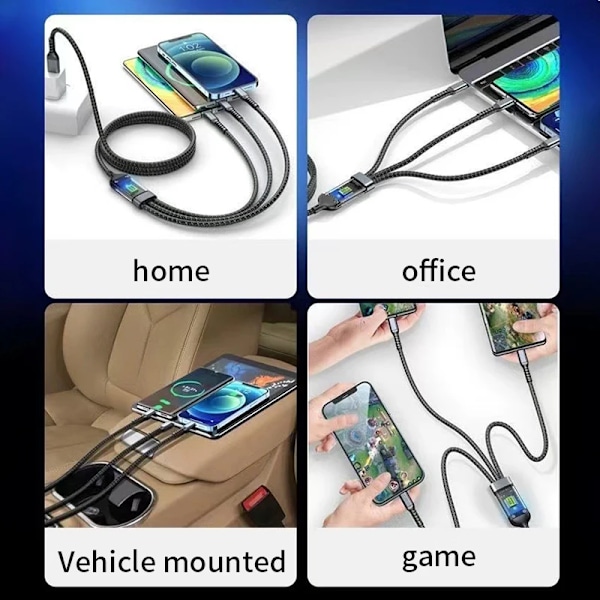 3 In 1 100W LED  Digital Display  USB kabel Typ C Usb Micro