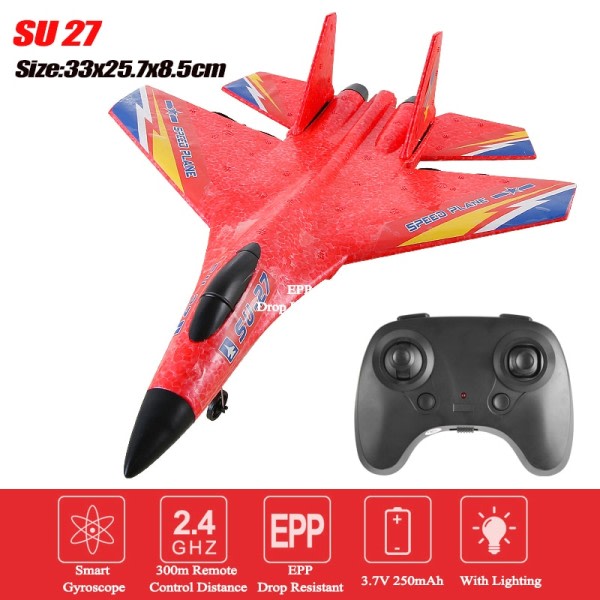 Rc Airplane Remote Control Plane SU-27 2.4G Radio Control Glider RC Fighter med LED Lights