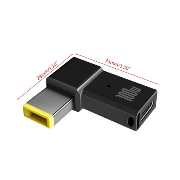 FONKEN PD 100W USB Typ C hona till DC hane adapter för Lenovo Thinkpad USB-C snabb laddning kabel omvandlare fyrkantigt PD kontakt