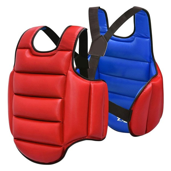 Vändbar taekwondo bröst vakt kropp skydd väst kampsport ribb sköld rustning träning uniform
