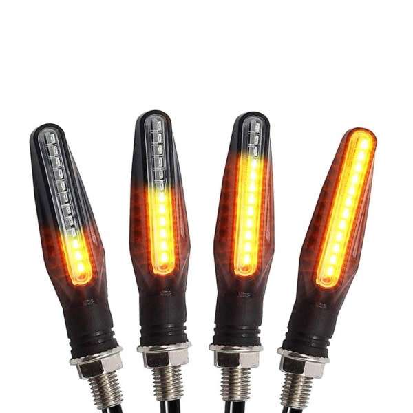 Universal LED Motorsykkel Svinge Signal Lys 12v IP68 Vanntett Amber Blinker Indikator Blinker Bak Lys