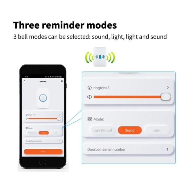 Trådlöst WiFi Block Tuya ingen batteri krävs Vattentät extern trådlös klocka Smart life app smart dörr klocka