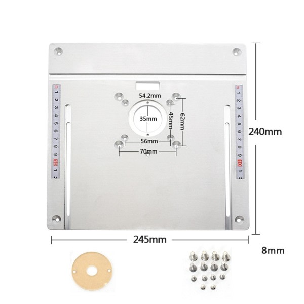 Aluminium Fræser Bord Innlegg Plate Elektrisk Tre Fres Flip Brett med Gjæring Måler Guide Set Bord Sag