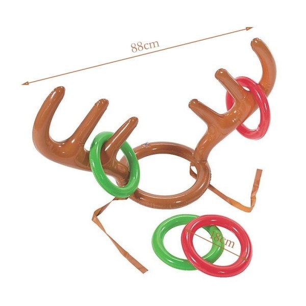 Jul Spel Uppblåsbar Tomten Rolig Ren Horthorn Hatt Ring Toss Jul Utomhus Uppblåsta leksaker
