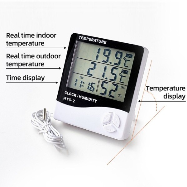 Mini LCD langattomille lämpömittarille LCD Smart sähköinen digitaalinen kosteusmittari lämpömittari sää asema kelloille