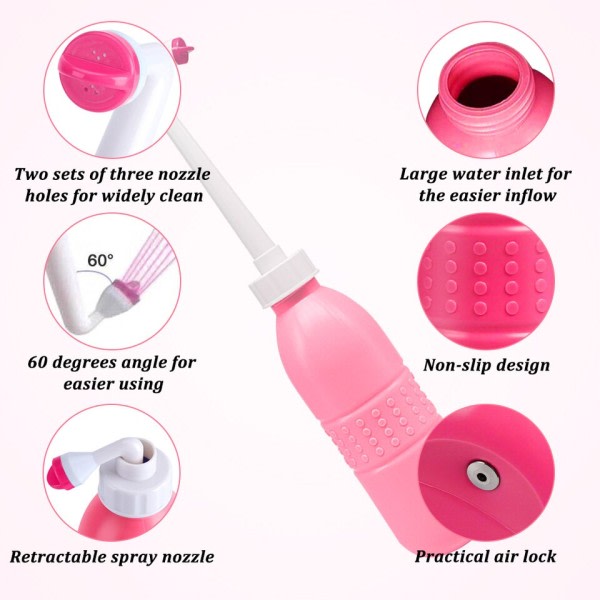 650ml Bärbar Rese Hand Håld Bidet Sprayer Personlig Rengöring Hygien Flaska Spray Tvätt
