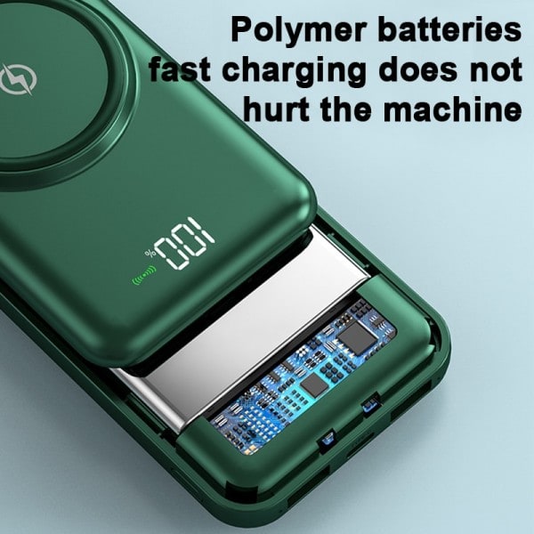 Trådlös snabb laddning Strömbank 80000mAh Bärbar Digital Display Extern Batteri Inbyggd kablar