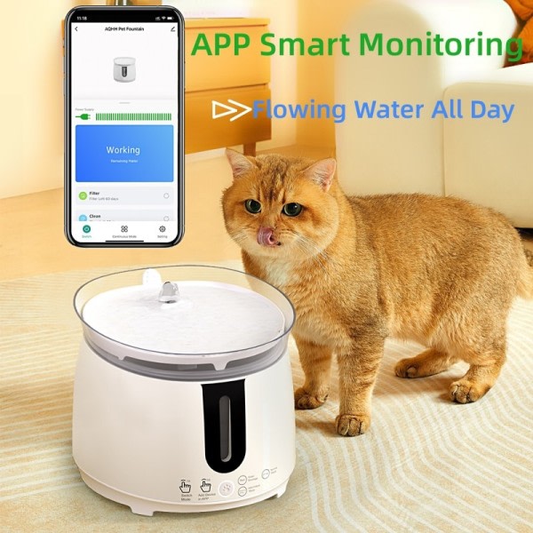 Katt vatten fontän med trådlös pump husdjur vatten fontän för katter inne automatisk smart fontän