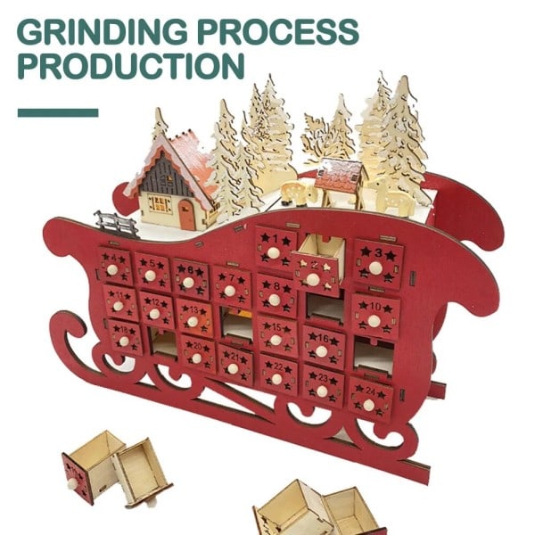 Jul Slæder Advent Kalender Ornamenter Træ Lysende Dekoration Gadget