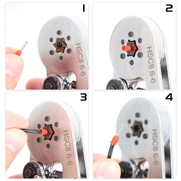 Crimping Værktøj HSC8 Selvjusterbar Ratchet, Stripning Skæring Tang YE-1R, Crimping Connectors kit