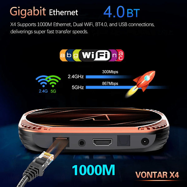 Smart TV Box Android 11 4G 128GB  Wifi  BT AV1 media soitin