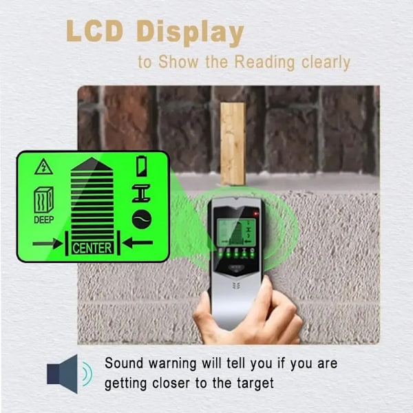 Wall Stud Finder Sensor Wall Scanner 5 in 1 LCD Elektronisk Detektor Edge Center Trä Ström Metal AC Live Wires Detection