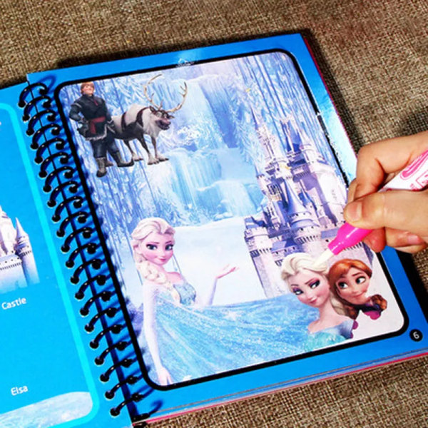 Frozen Elsa Water Maalaus Piirustus Lelut Graffiti Anime Action Figuuri Akvarelli Magic Book