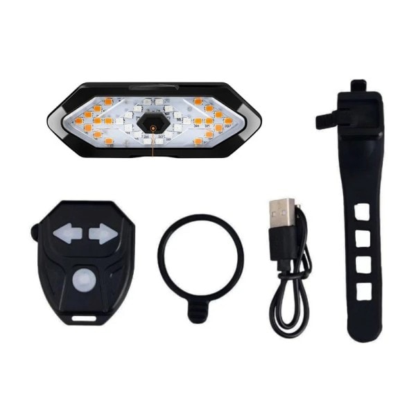 Cykel Vrid Signal Bakre Ljus Fjärrkontroll Cykel Ljus USB Uppladdningsbar LED Cykel Lampa