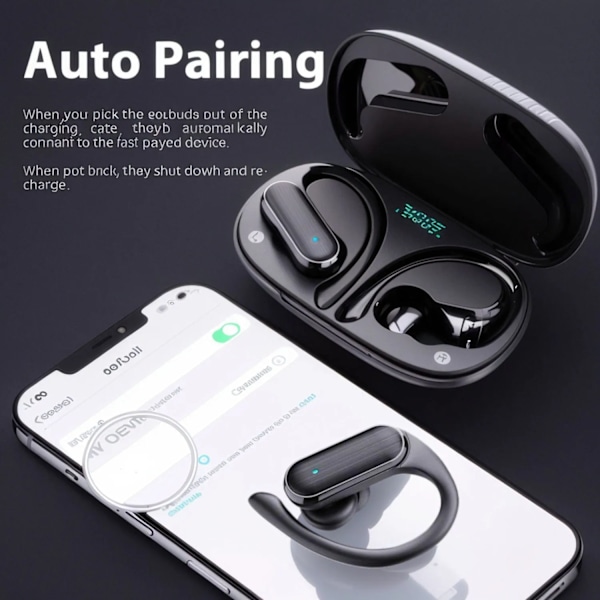 TWS Bluetooth 5.3 Hörlurar Trådlösa Touch Kontroll Sport Headset
